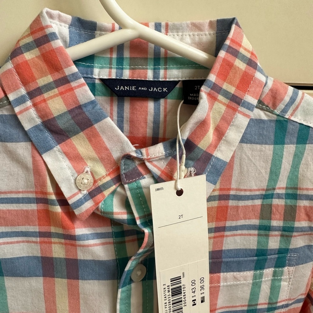 Janie and Jack plaid button down, 2T